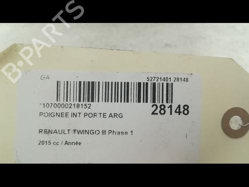 Venstre bagtil invendig håndtag RENAULT TWINGO III (BCM_, BCA_) [2014-2026]  23176834