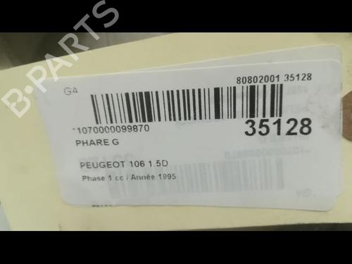 Used Left headlight PEUGEOT 106 I (1A, 1C) 1.5 D (58 hp) 23177729