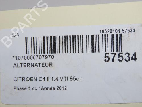 Generator Generator CITROËN C4 II (NC_) 1.4 VTi 95 (NC8FP0) (95 hp) 37499432 37499432
