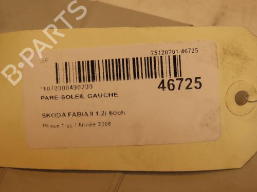 Used Left sun visor Left sun visor SKODA FABIA II (542) 1.2 (70 hp) 16758155 16758155