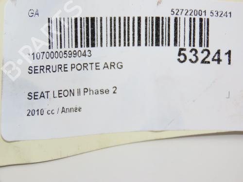 Rear left lock SEAT LEON (1P1) 2.0 TDI | BP28969085C100 