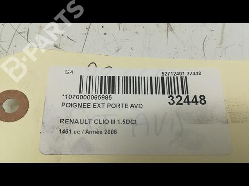 Front right exterior door handle RENAULT CLIO III (BR0/1, CR0/1) 1.5 dCi (C/BR0G, C/BR1G) | BP9595392C129 