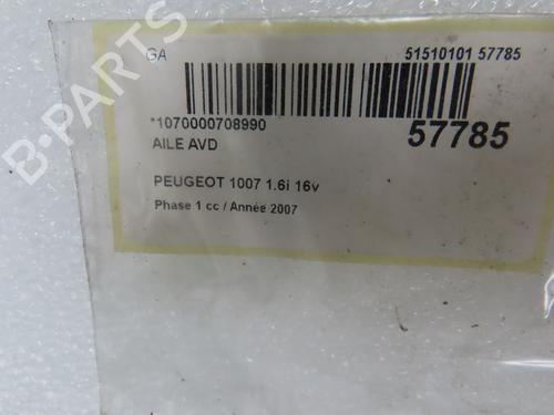 Used Right front fenders Right front fenders PEUGEOT 1007 (KM_) 1.6 16V (109 hp) 36396016 36396016