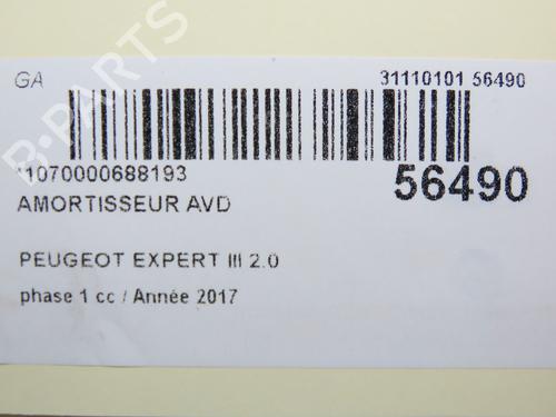 Used Right front shock absorber Right front shock absorber PEUGEOT EXPERT Van (V_) 2.0 BlueHDi 120 (122 hp) 30824903 30824903