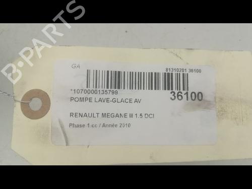 Used Washer pump RENAULT MEGANE III Hatchback (BZ0/1_, B3_) 1.5 dCi (BZ09, BZ0D, BZ1W, BZ29, BZ14) (110 hp) 23178456
