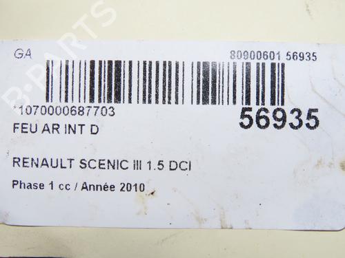 Used Right tailgate light RENAULT SCÉNIC III (JZ0/1_) 1.5 dCi (106 hp) 31162666