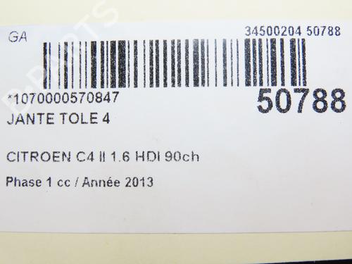 Used Rim CITROËN C4 II (NC_) 1.6 HDi 90 (92 hp) 28830172