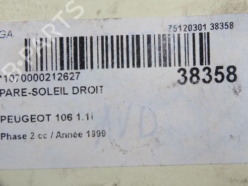 Used Right sun visor Right sun visor PEUGEOT 106 II (1A_, 1C_) 1.1 i (60 hp) 9605030 9605030