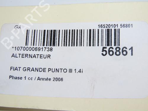 Alternator FIAT GRANDE PUNTO (199_) 1.4 (199AXB11, 199AXB1A, 199BXB1A, 199AXL1A) | BP31634161M7 