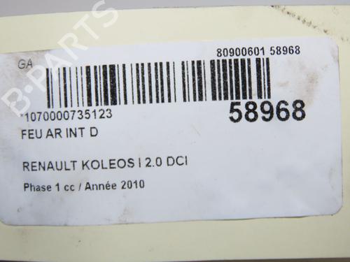 Højre baglygte bagklap Højre baglygte bagklap RENAULT KOLEOS I (HY_) 2.0 dCi 4x4 (HY0K) (150 hp) 37529820 37529820