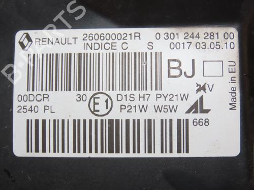 Left headlight RENAULT MEGANE III Hatchback (BZ0/1_, B3_) 1.4 TCe (BZ0F, BZ1V) | BP28832541C28 