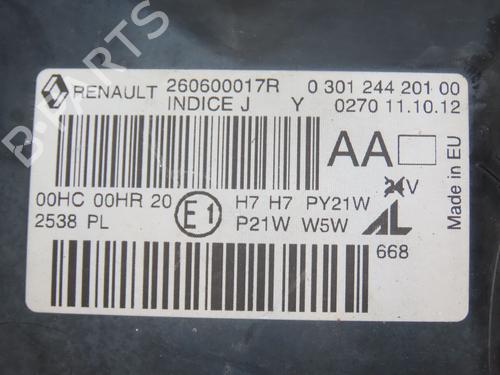 Left headlight RENAULT MEGANE III Hatchback (BZ0/1_, B3_) 1.5 dCi (BZ09, BZ0D, BZ1W, BZ29, BZ14) | BP28802263C28 