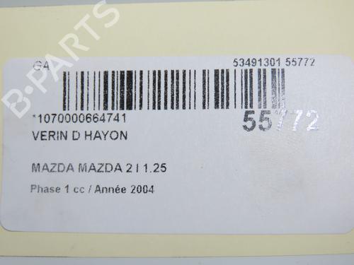 Gasdæmper bagklap MAZDA 2 (DY) 1.2 (DY3W) (75 hp) 30978893