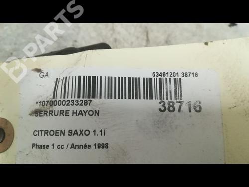 Tailgate lock CITROËN SAXO (S0, S1) 1.1 X, SX | BP9607999C101 