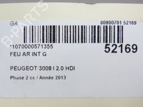 Used Left tailgate light PEUGEOT 3008 I MPV (0U_) 2.0 HDi 150 / BlueHDi 150 (150 hp) 26404443