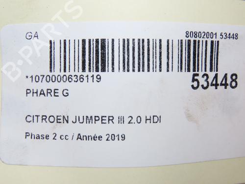 Used Left headlight CITROËN JUMPER II Van 2.0 BlueHDi 130 (130 hp) 28832547