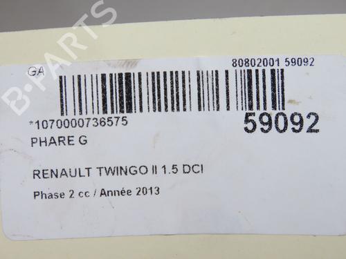 Left headlight RENAULT TWINGO II Hatchback Van (CNO_) 1.5 dCi (CN03) | BP40484885C28 - Image 5