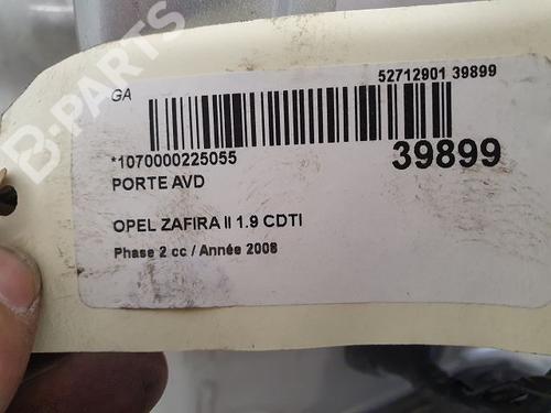 Right front door OPEL ZAFIRA / ZAFIRA FAMILY B (A05) 1.9 CDTI (M75) | BP9606936C3 
