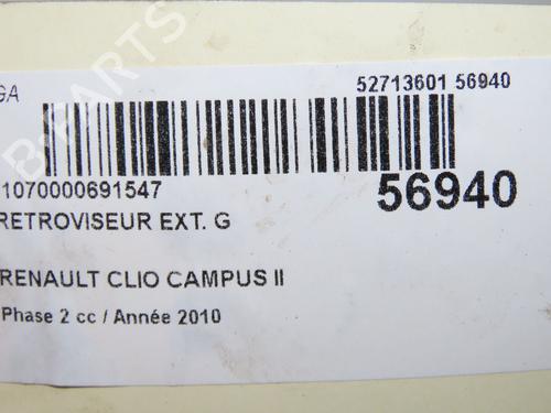 Used Left mirror RENAULT CLIO II (BB_, CB_) 1.2 (BB0A, BB0F, BB10, BB1K, BB28, BB2D, BB2H, CB0A,... (58 hp) 32076135