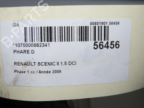 Used Right headlight Right headlight RENAULT SCÉNIC II (JM0/1_) 1.5 dCi (JM1E, JM16) (106 hp) 32511531 32511531