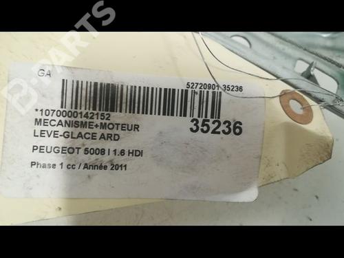 Rear right window mechanism PEUGEOT 5008 (0U_, 0E_) 1.6 HDi | BP9600063C25 