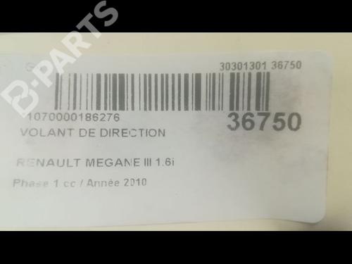 Steering wheel RENAULT MEGANE III Hatchback (BZ0/1_, B3_) 1.6 16V Hi-Flex (BZ03) | BP9603068C49 