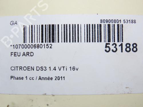 Used Right taillight CITROËN DS3 (SA_) 1.4 VTi 95 (95 hp) 30955849