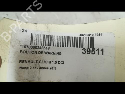 Used Warning switch RENAULT CLIO III (BR0/1, CR0/1) 1.5 dCi (88 hp) 9609459