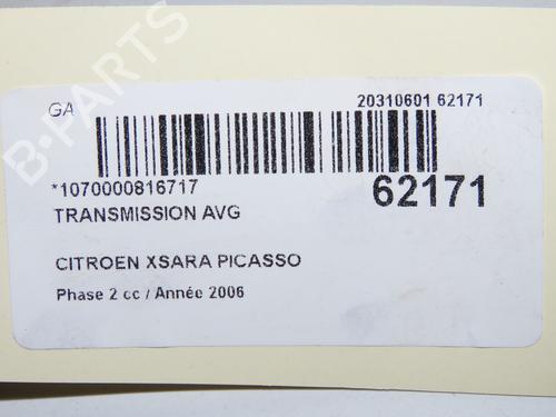 Used Left front driveshaft Left front driveshaft CITROËN XSARA PICASSO (N68) 1.6 HDi (109 hp) 40026317 40026317