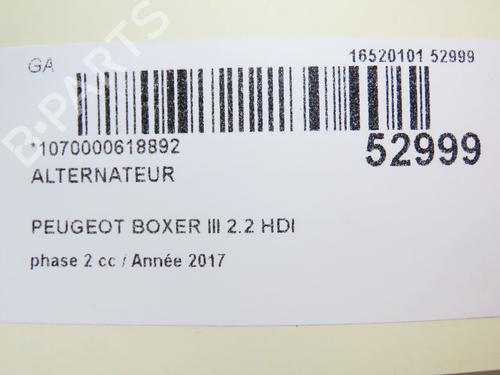 Alternator PEUGEOT BOXER Van 2.0 BlueHDi 130 | BP28829114M7 