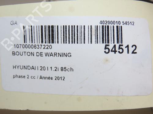 Used Warning switch HYUNDAI i20 I (PB, PBT) 1.2 (86 hp) 28830235