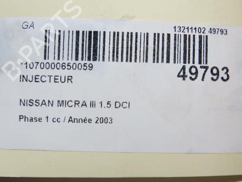 Used Injector NISSAN MICRA III (K12) 1.5 dCi (82 hp) 28966884