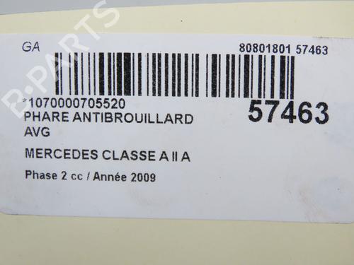 Used Left front fog light MERCEDES-BENZ A-CLASS (W169) A 180 CDI (169.007, 169.307) (109 hp) 32179189