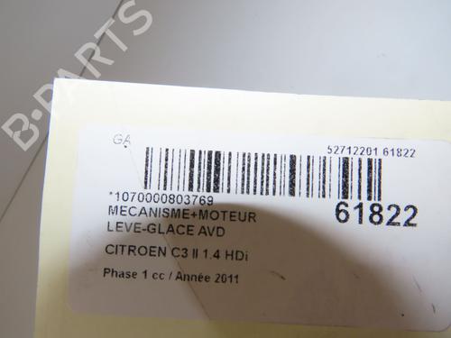 Used Front right window mechanism Front right window mechanism CITROËN C3 II (SC_) 1.4 HDi 70 (SC8HZC, SC8HR0, SC8HP4) (68 hp) 39756487 39756487