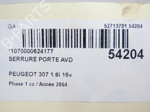 Front right lock PEUGEOT 307 (3A/C) 1.6 16V | BP28968802C97 