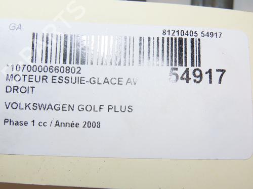 Front wiper motor VW GOLF PLUS V (5M1, 521) 1.9 TDI | BP28833026M29