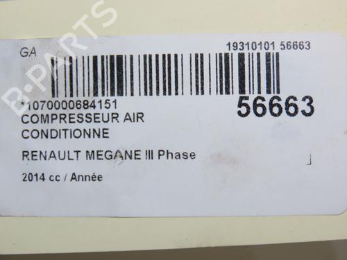 AC Kompressor RENAULT MEGANE III Hatchback (BZ0/1_, B3_) 1.2 TCe (BZ2B, BZ11) (116 hp) 30955794
