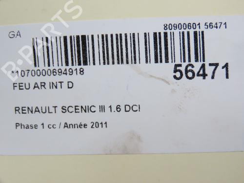 Used Right tailgate light RENAULT SCÉNIC III (JZ0/1_) 1.6 dCi (JZ00, JZ12) (130 hp) 31155164