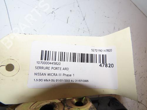 Rear right lock NISSAN MICRA III (K12) 1.5 dCi | BP17315702C99 