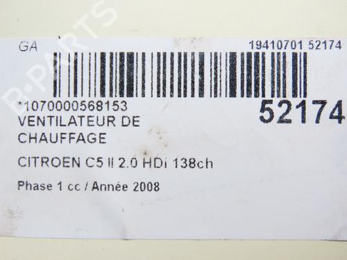 Used Heater blower motor CITROËN C5 III (RD_) 2.0 HDi (RDRHD8, RDRHDJ, RDRHR8, RDRHRJ) (136 hp) 28829344