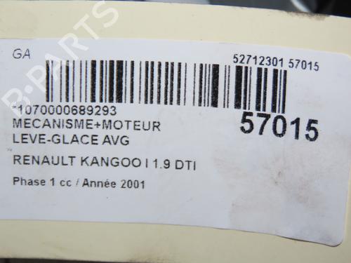 Used Front left window mechanism RENAULT KANGOO (KC0/1_) 1.9 dTi (KC0U) (80 hp) 31155124