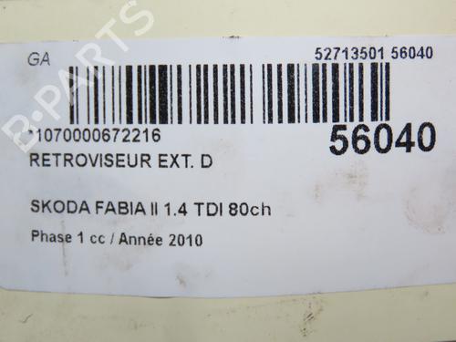 Bakspejl Højre SKODA FABIA II (542) 1.4 TDI | BP30824925C27