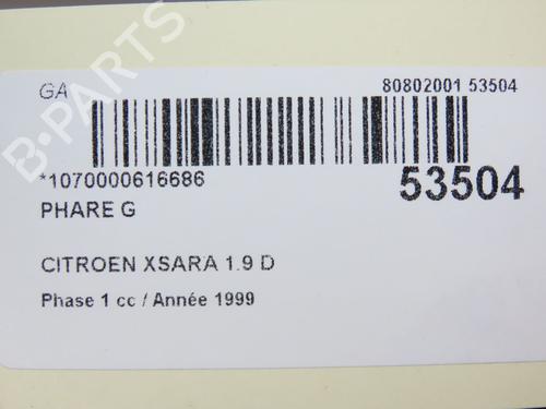 Used Left headlight CITROËN XSARA (N1) 1.9 D (70 hp) 28969465