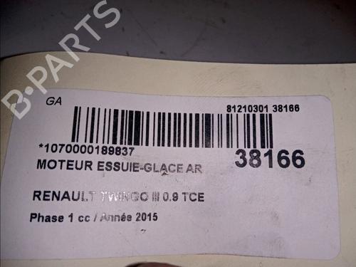 Used Rear wiper motor RENAULT TWINGO III (BCM_, BCA_) 0.9 TCe 90 (BCM9, BCM2) (90 hp) 10145267