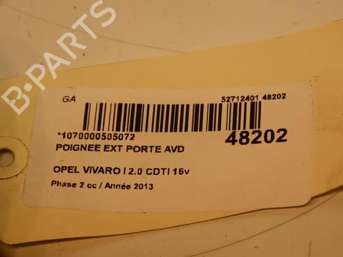 Used Front right exterior door handle OPEL VIVARO A Van (X83) 2.0 CDTI (F7) (90 hp) 23175858