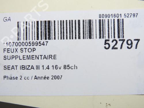 Third brake light SEAT IBIZA III (6L1) 1.4 16V | BP31121264L11 