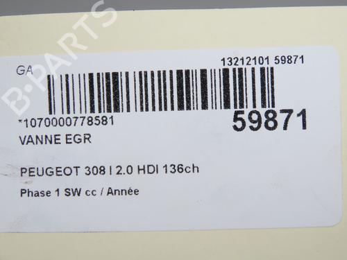 Egr Egr PEUGEOT 308 SW I (4E_, 4H_) 2.0 HDi (136 hp) 37499425 37499425