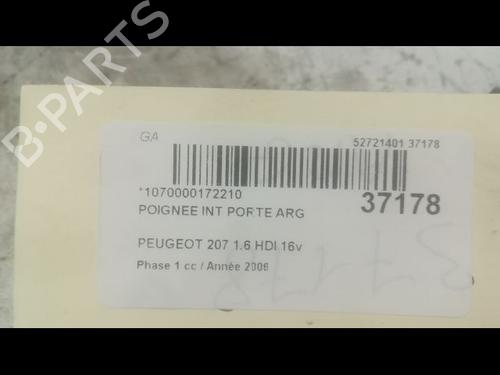 Used Rear left interior door handle PEUGEOT 207 (WA_, WC_) 1.6 HDi (90 hp) 9602055
