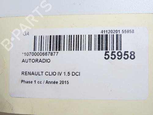 Autoradio RENAULT CLIO IV (BH_) 1.5 dCi 90 (90 hp) 31984602