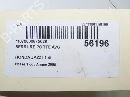 Used Front left lock HONDA JAZZ II (GD_, GE3, GE2) 1.3 iDSi (GD1) (83 hp) 31324659
